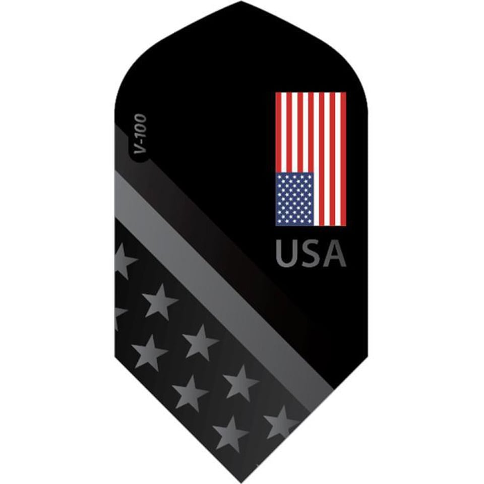 GLD USA Flag Monochrome Dart Flights - Slim Black