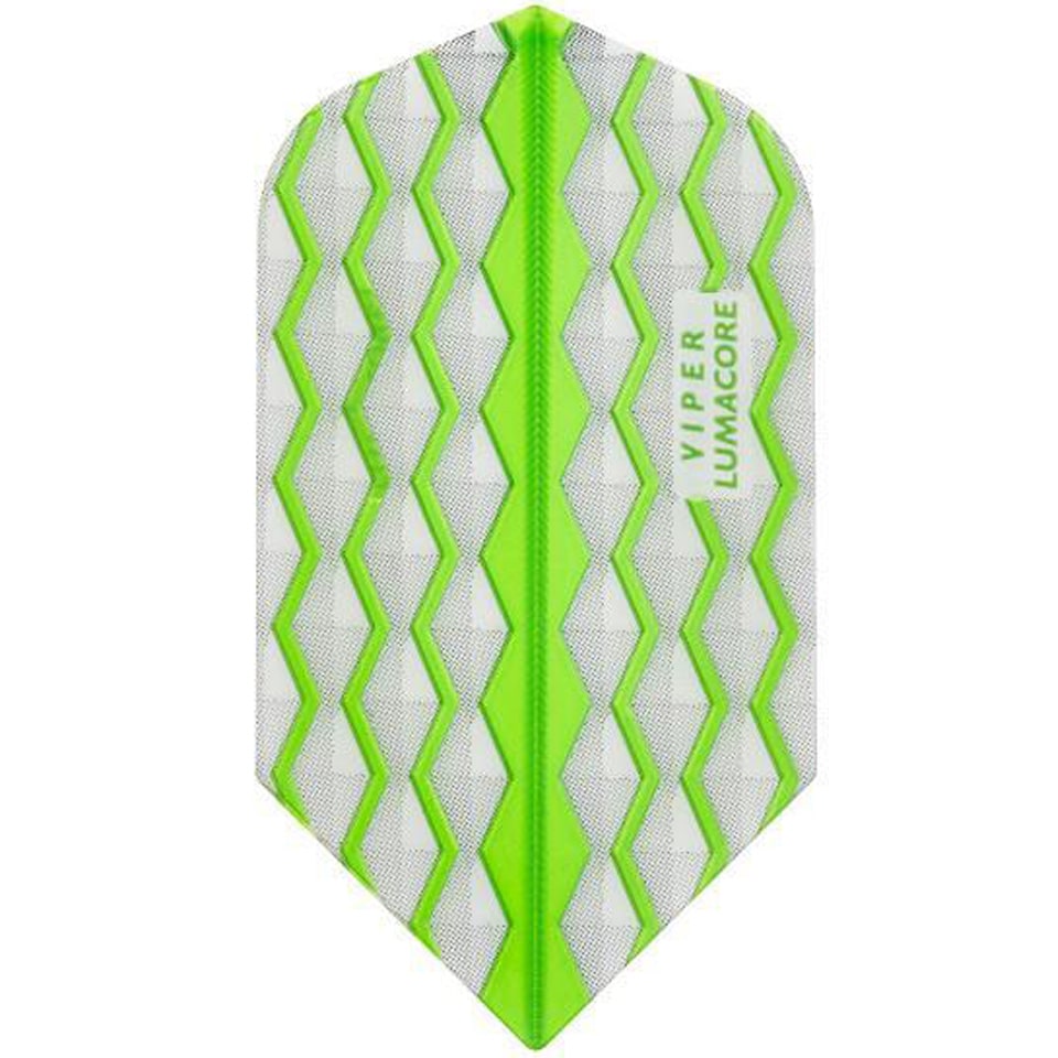 GLD Viper Lumacore Dart Flights - Slim White & Green