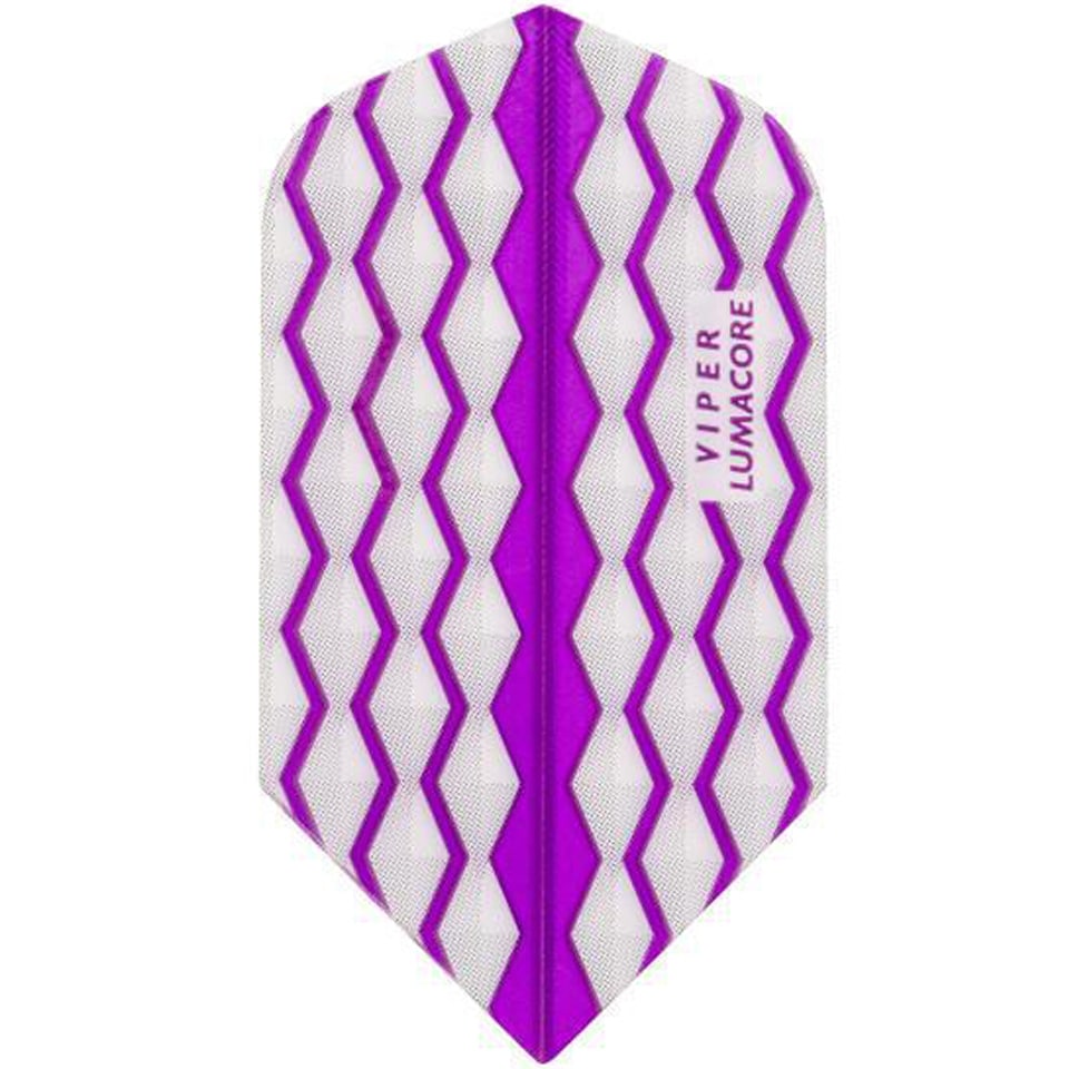 GLD Viper Lumacore Dart Flights - Slim White & Purple