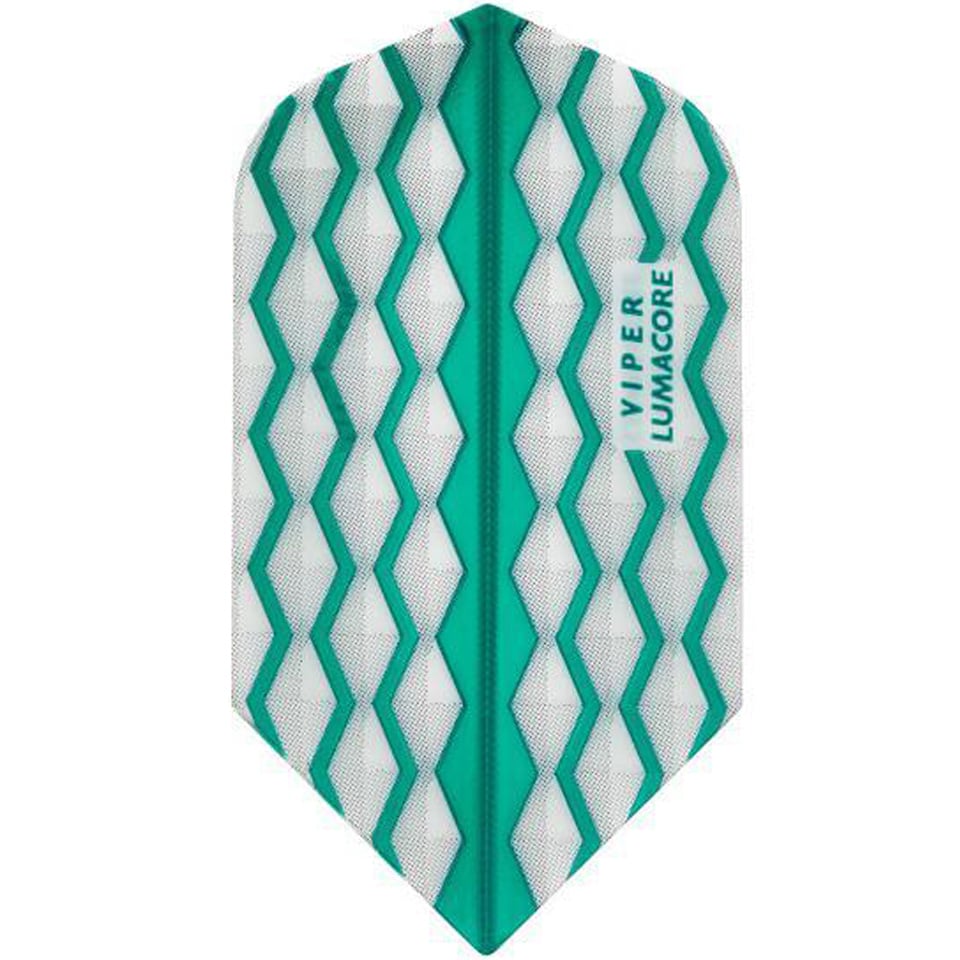 GLD Viper Lumacore Dart Flights - Slim White & Teal