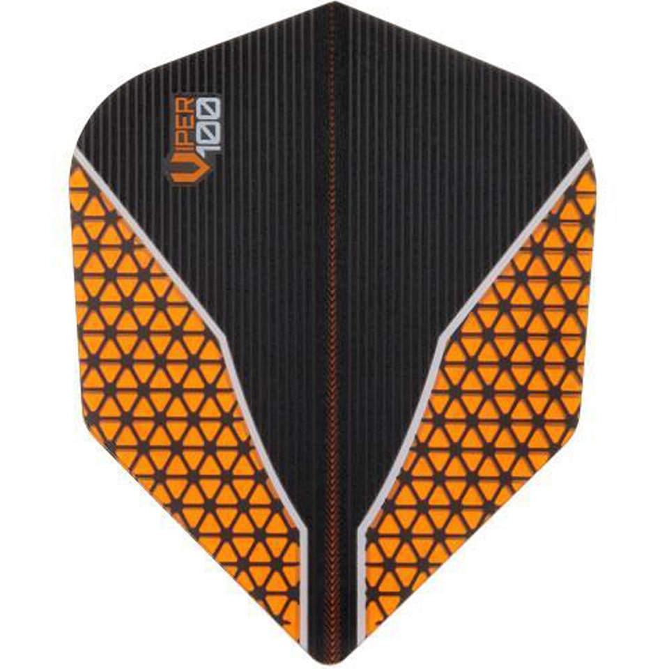 GLD Viper V-100 Dart Flights - Shape Black & Orange