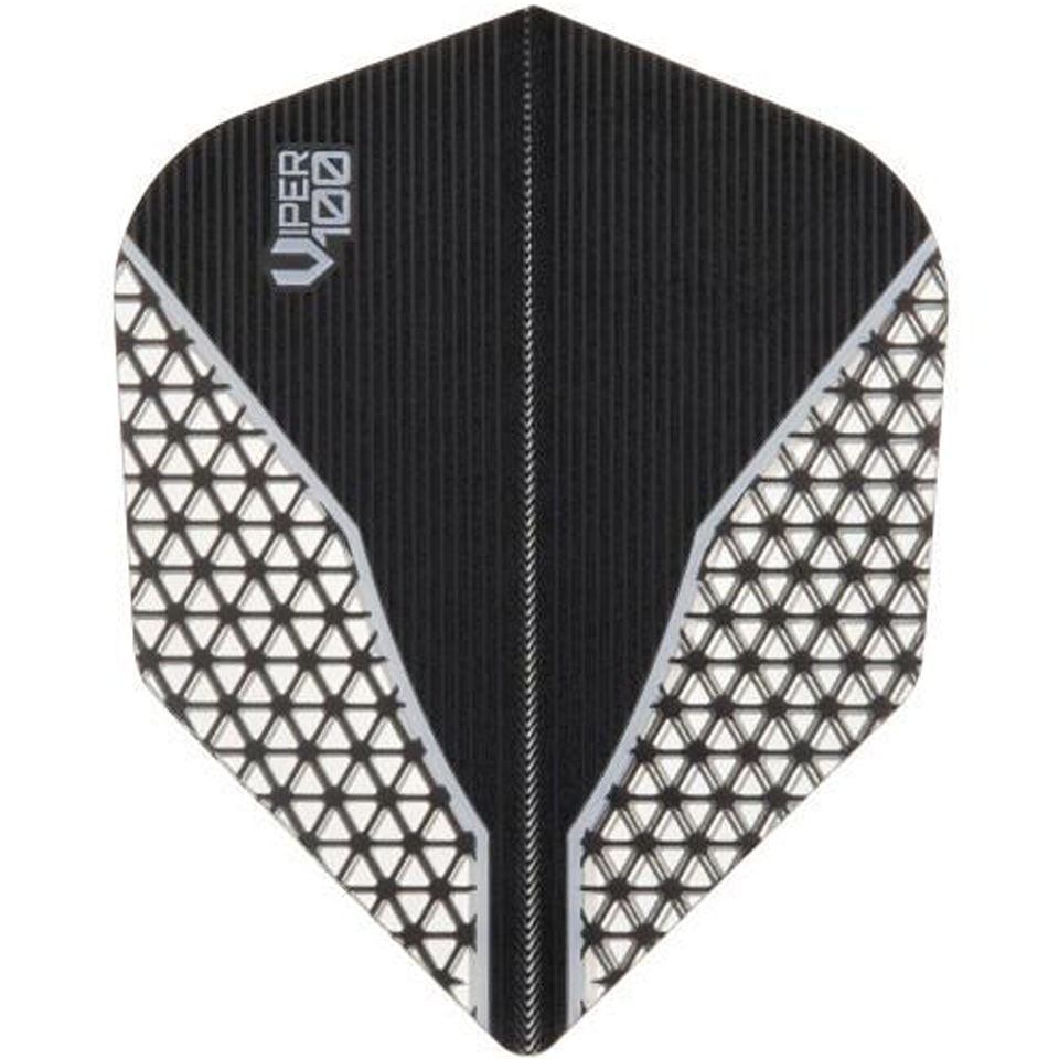 GLD Viper V-100 Dart Flights - Shape Black & Clear