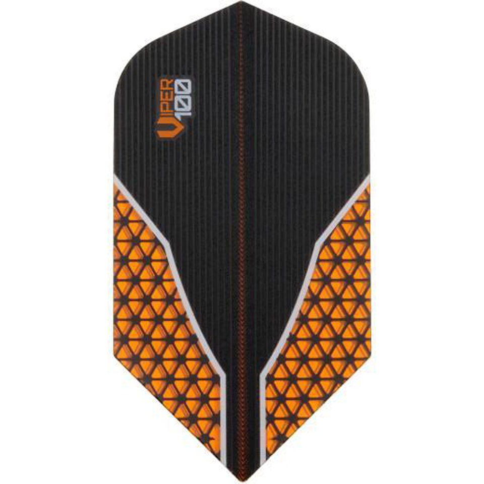 GLD Viper V-100 Dart Flights - Slim Black & Orange