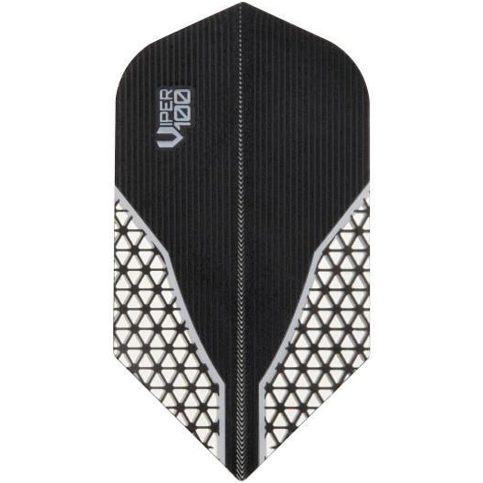 GLD Viper V-100 Dart Flights - Slim Black & Clear