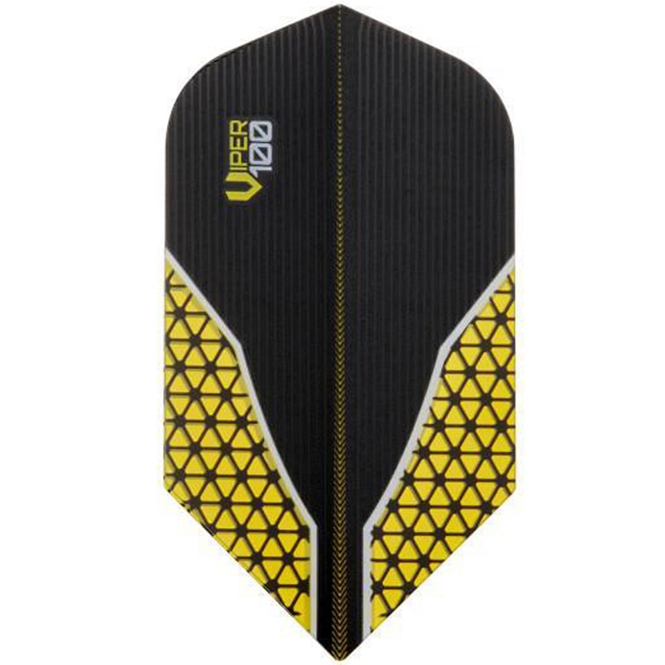 GLD Viper V-100 Dart Flights - Slim Black & Yellow