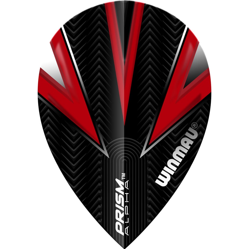 Winmau Prism Alpha Dart Flights - Pear Black with Red V