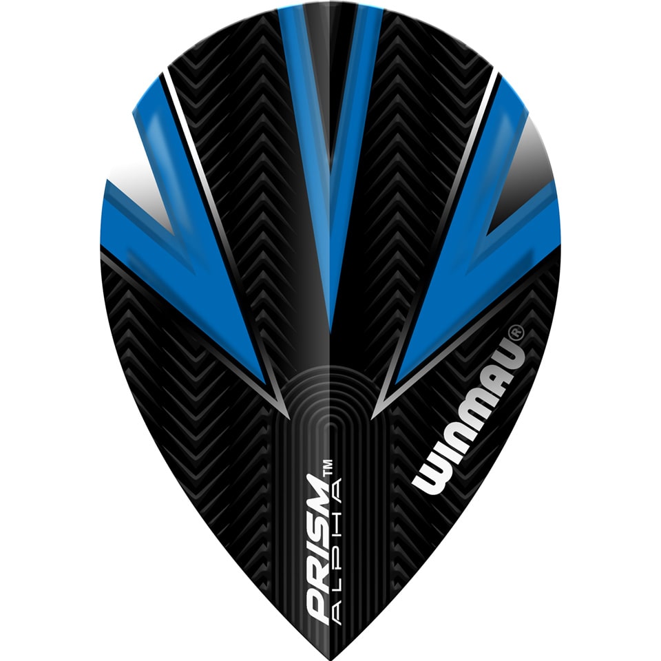 Winmau Prism Alpha Dart Flights - Pear Black with Blue V