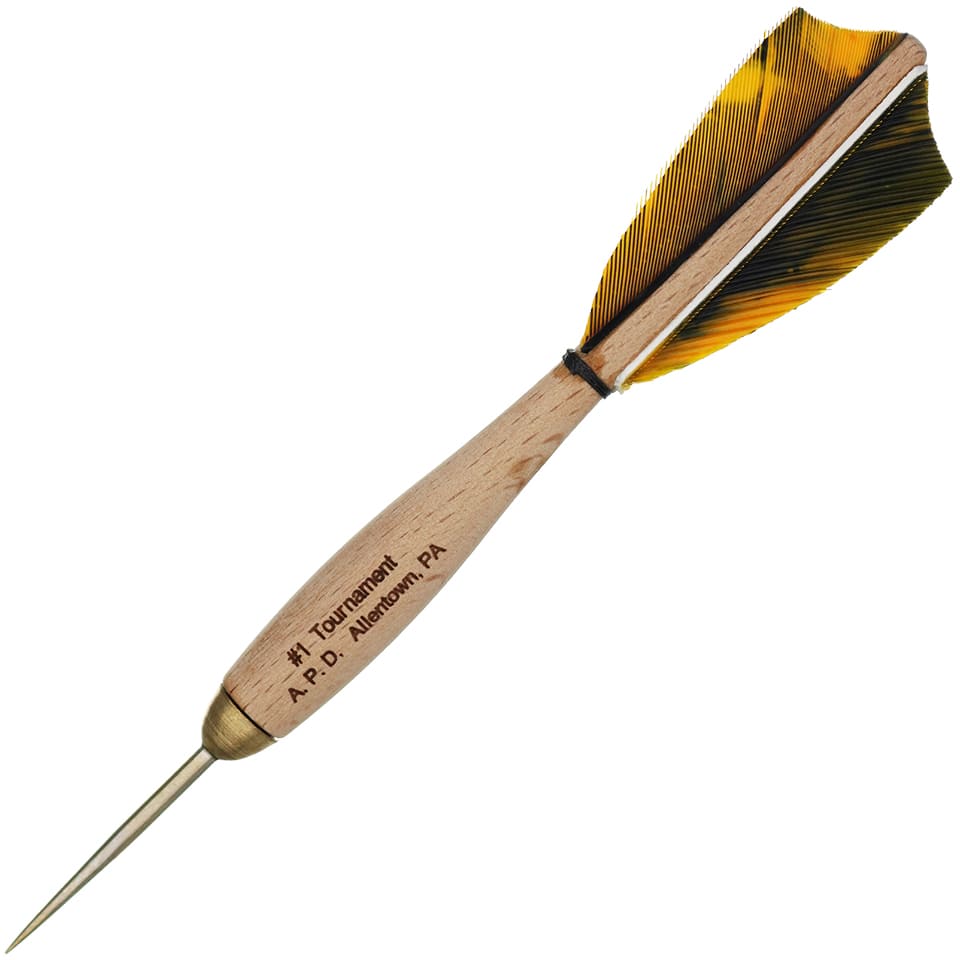 American Pro Dart Woody Steel Tip Darts - 13.5gm Yellow Camouflage (4 Sets)