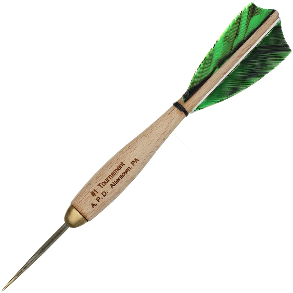 American Pro Dart Woody Steel Tip Darts - 13.5gm Green Camouflage (4 Sets)