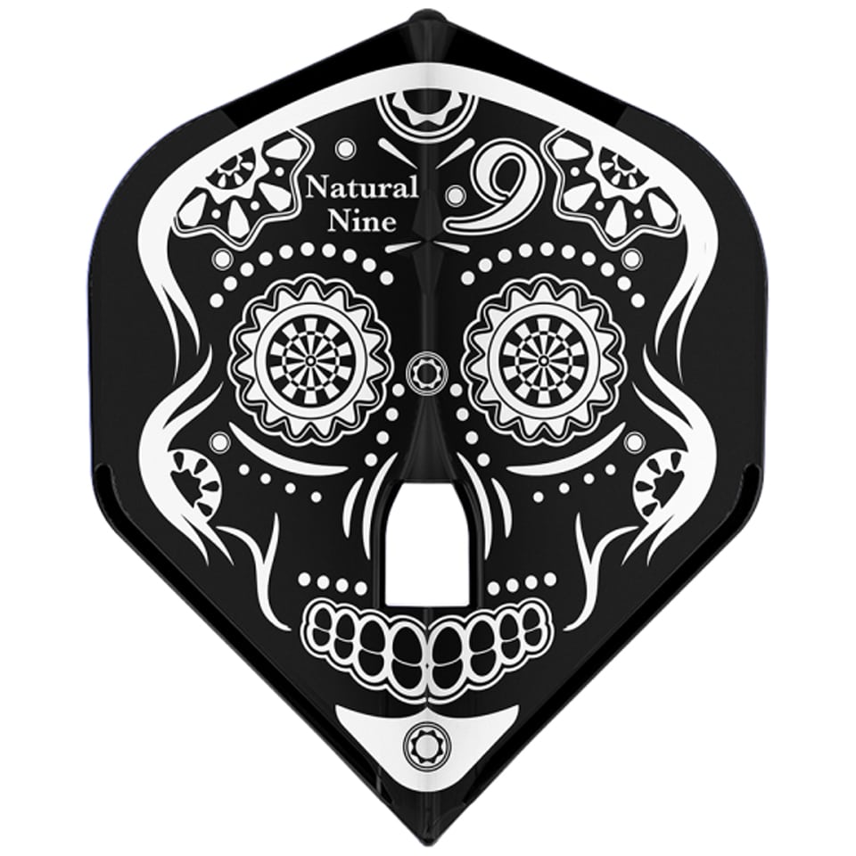 L-Style Pro Natural Nine Calavera Black Dart Flights - L1 / Standard