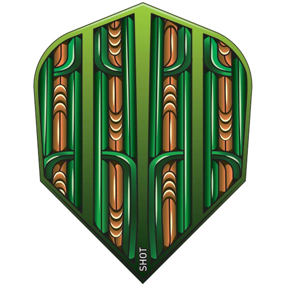 Shot Warrior RuteneDart Flights - Shape Green