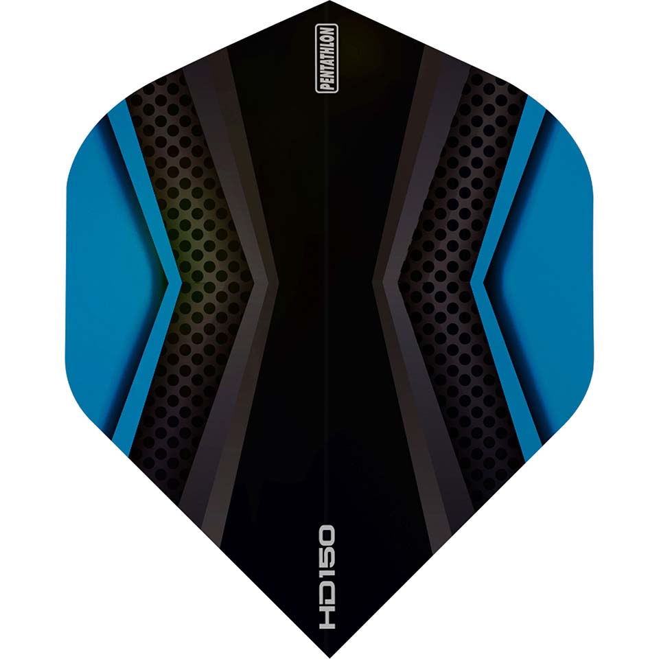 Pentathlon HD150 Dart Flights - Standard Cyan & Black