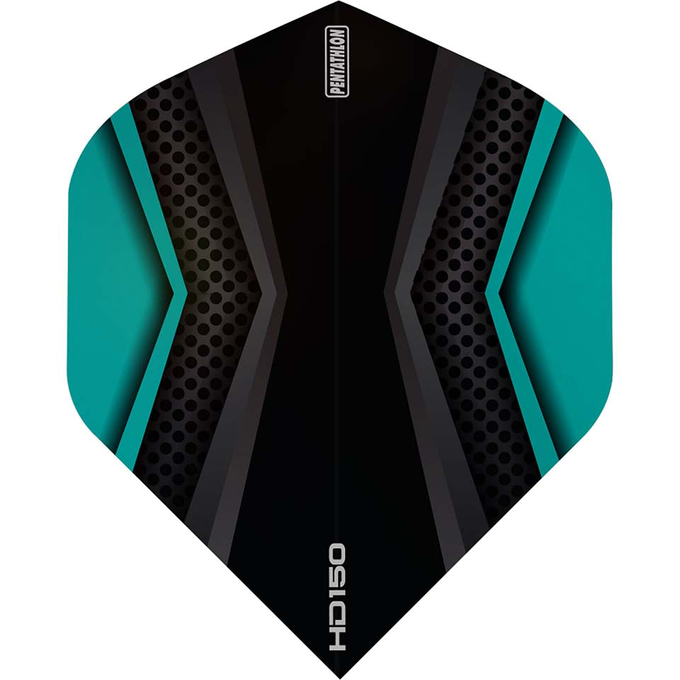 Pentathlon HD150 Dart Flights - Standard Aqua & Black