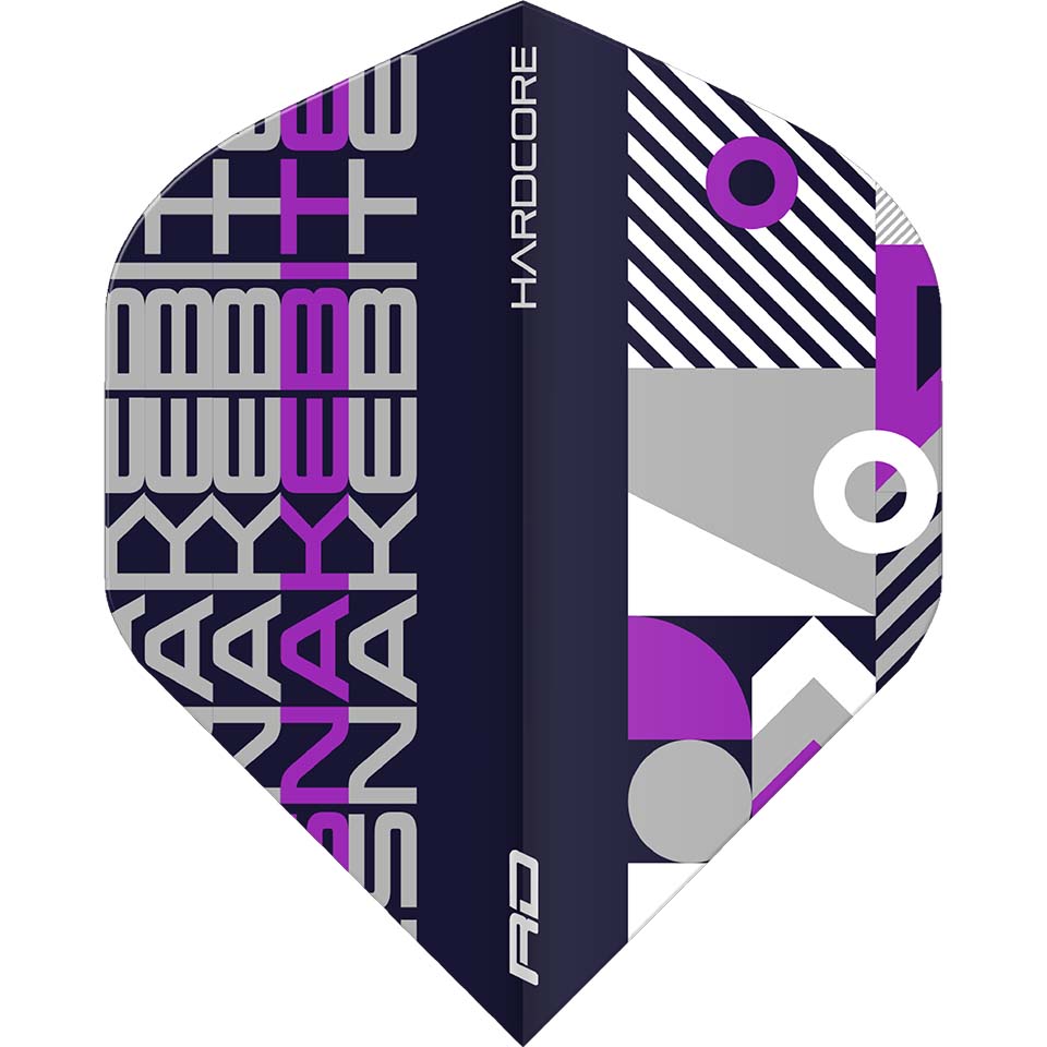 Red Dragon Hardcore Snakebite Stack Dart Flights - Standard Black & Purple