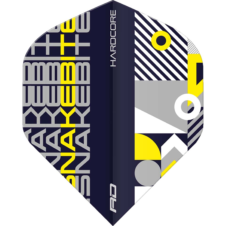 Red Dragon Hardcore Snakebite Stack Dart Flights - Standard Black & Yellow