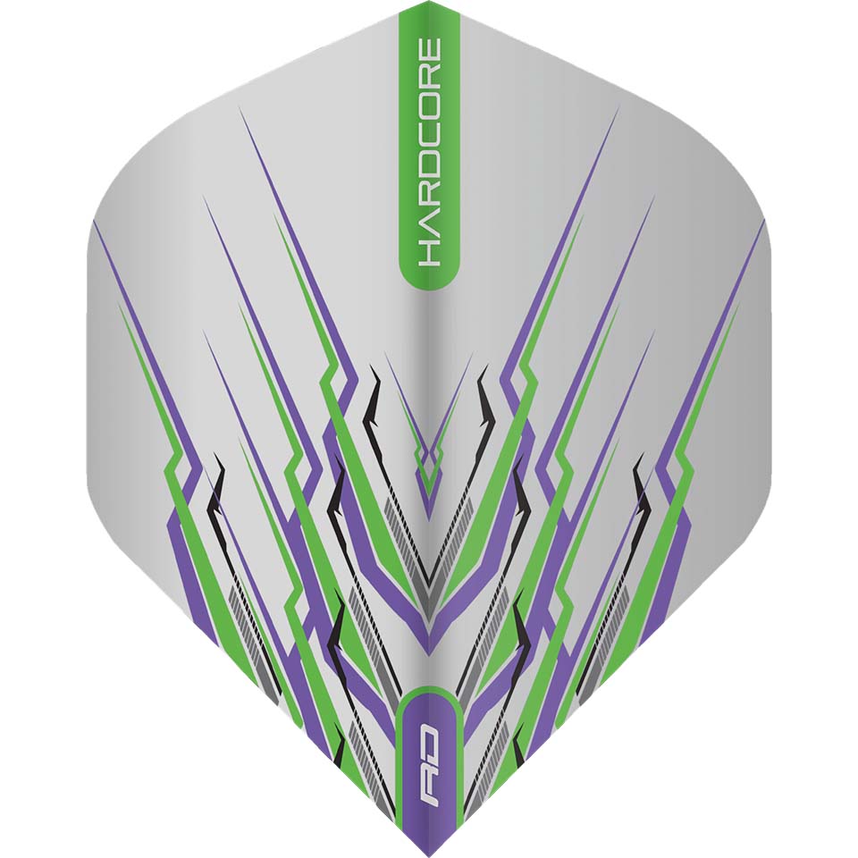 Red Dragon Hardcore Mohawk Dart Flights - Standard Purple & Green