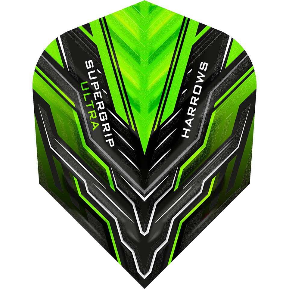 Harrows Supergrip Ultra Dart Flights - Shape Green