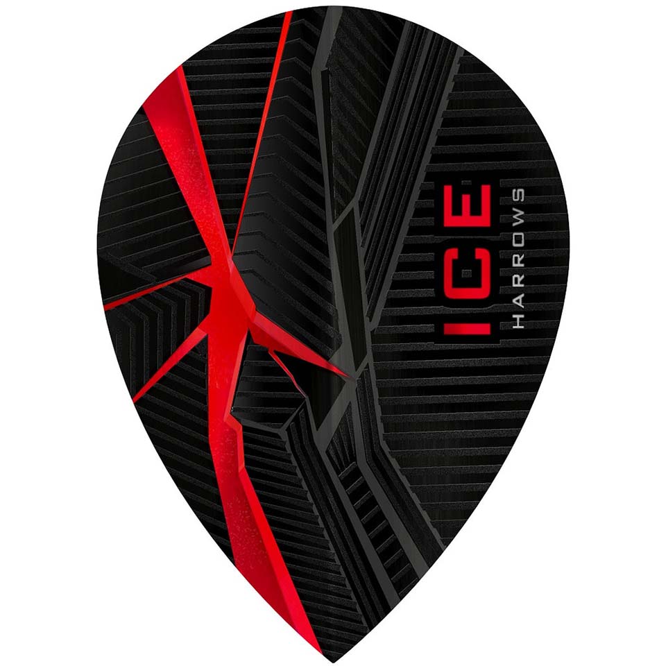 Harrows ICE. Recut Dart Flights - Pear Red