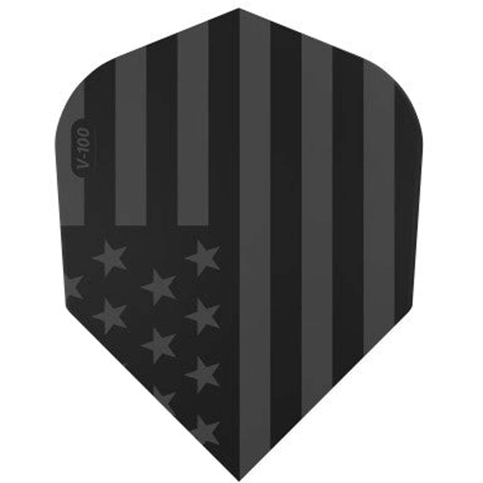 GLD V-100 Dart Flights - Standard Black Flag