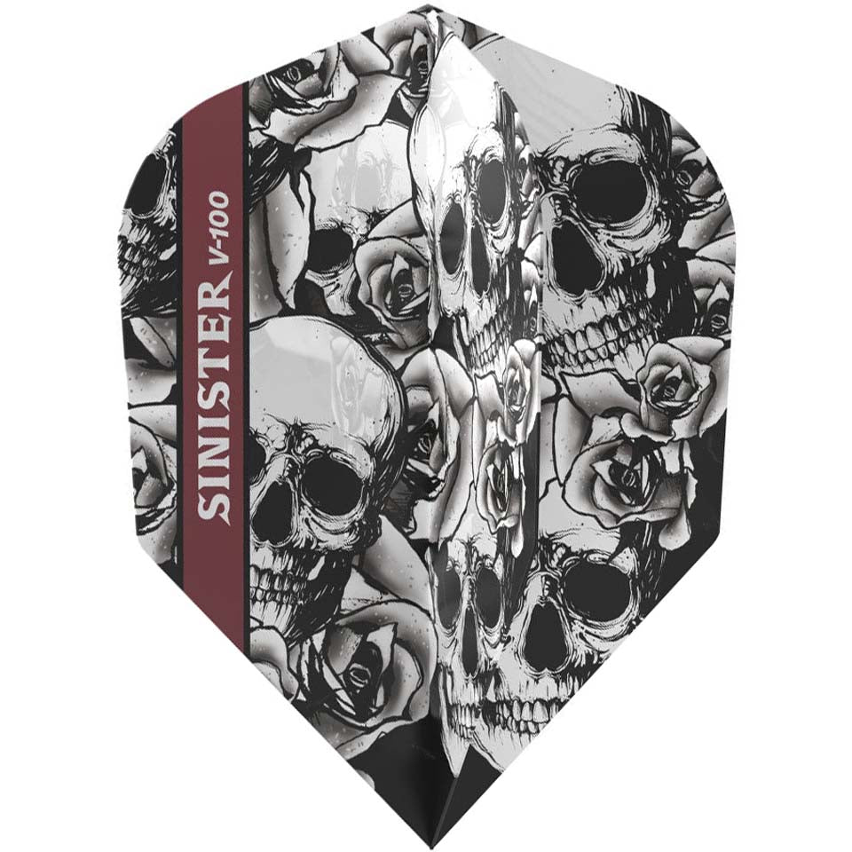 GLD Sinister Skull Dart Flights - Standard Black