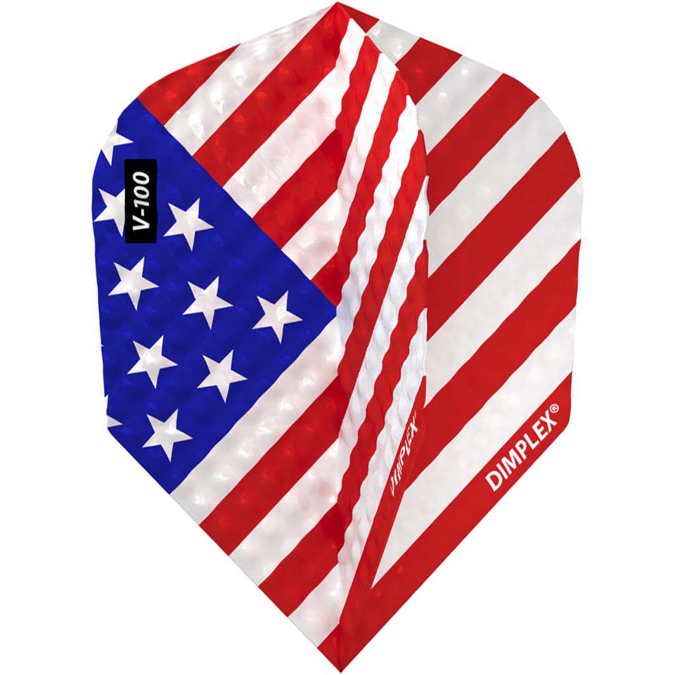 GLD Dimplex Dart Flights - Standard American Flag Angled