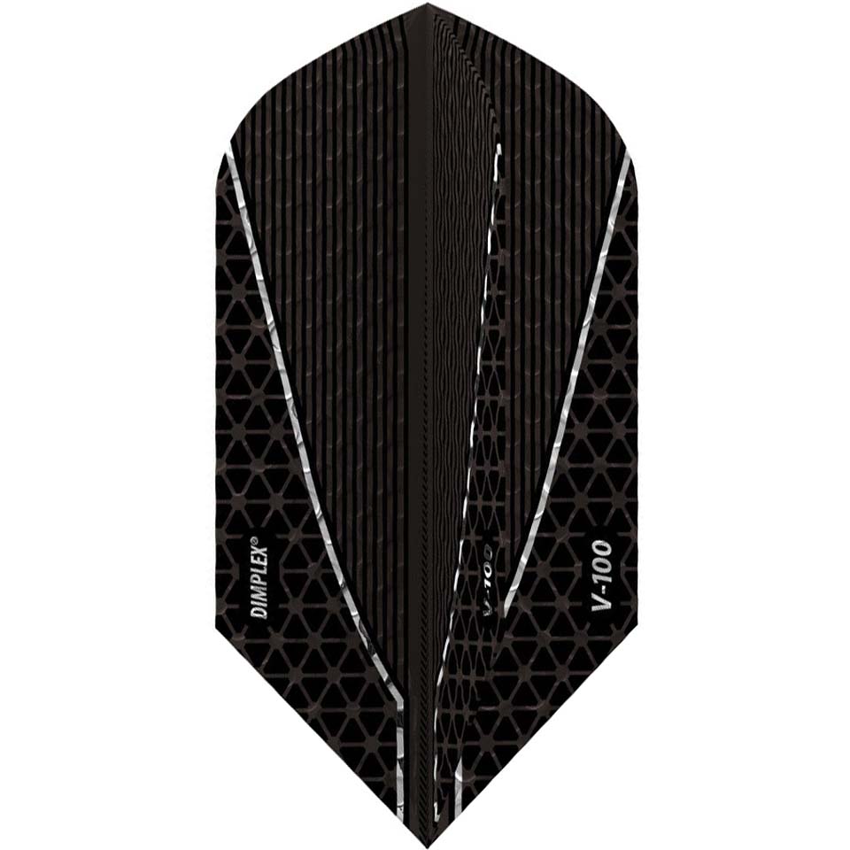 GLD Dimplex Hybrid Dart Flights - Slim Metallic Black