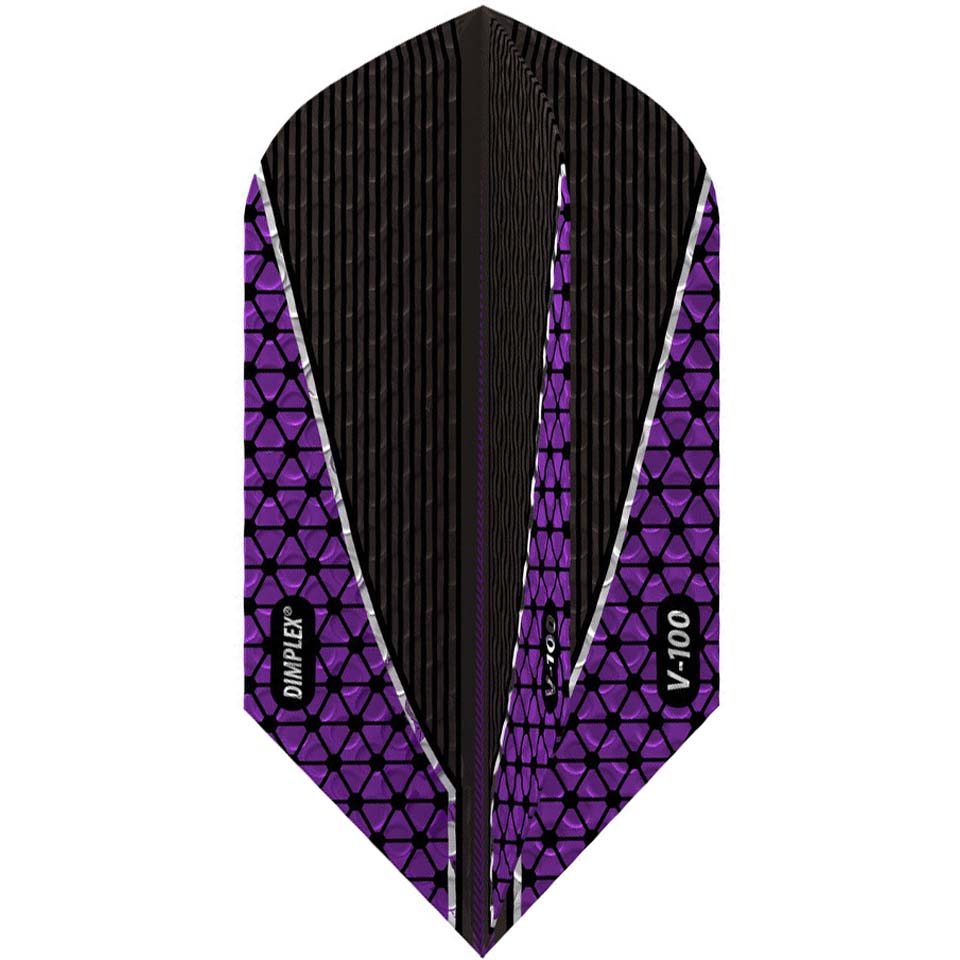 GLD Dimplex Hybrid Dart Flights - Slim Metallic Purple