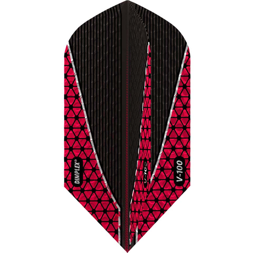 GLD Dimplex Hybrid Dart Flights - Slim Metallic Red