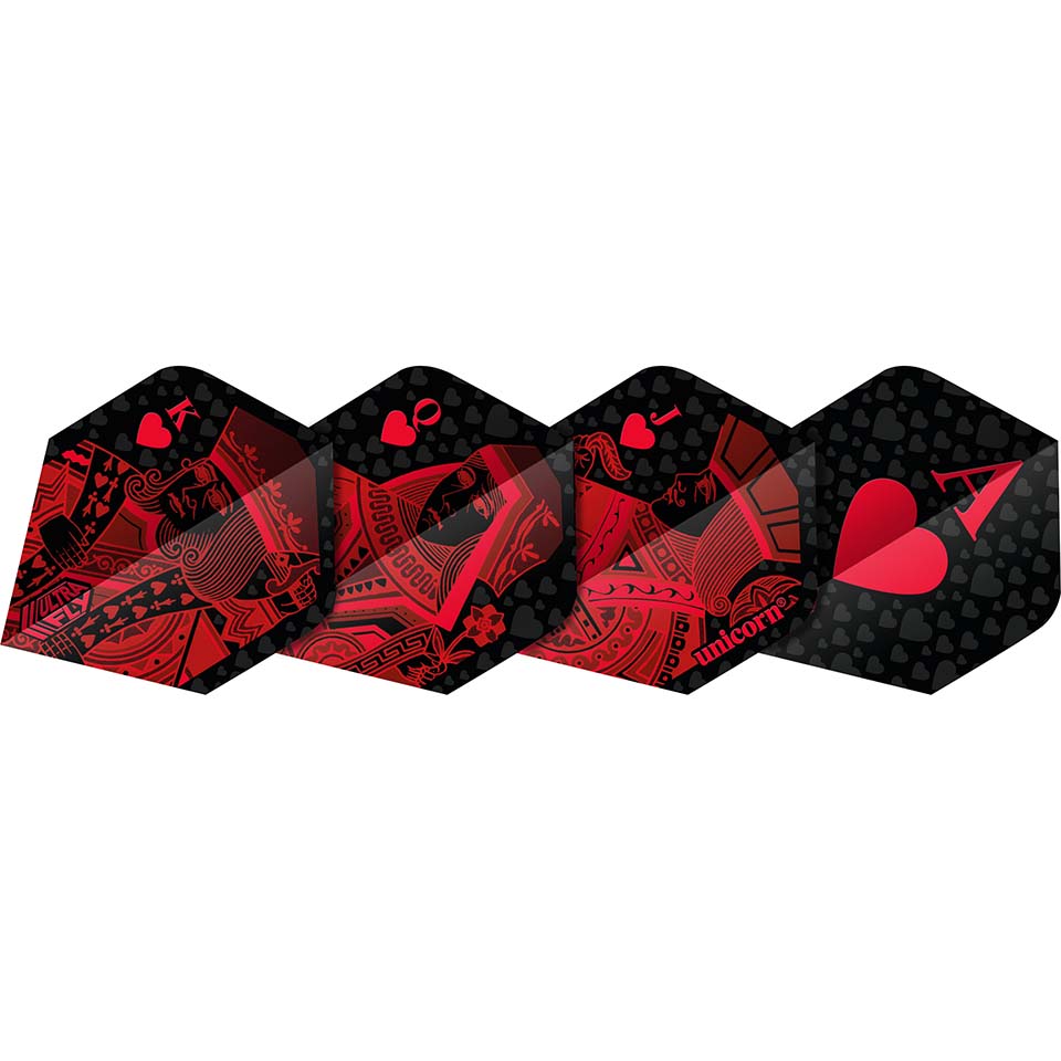 Unicorn UltraFly Royal Flush Dart Flights - Plus Red