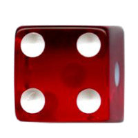 12mm Square Corner Mini Translucent Dice - Red