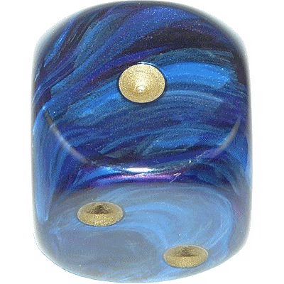 16mm Round Corner Deluxe Dice - Blue Purple Black Swirl