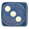 16mm Round Corner Glow In The Dark Dice - Blue