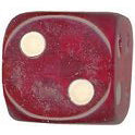 16mm Round Corner Glow In The Dark Dice - Red