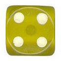 16mm Round Corner Glow In The Dark Dice - Yellow