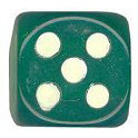16mm Round Corner Glow In The Dark Dice - Green