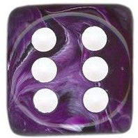 16mm Round Corner Swirl Dice - Purple