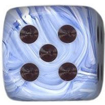 16mm Round Corner Swirl Dice - Blue