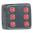 16mm Square Corner Marbleized Dice - Black