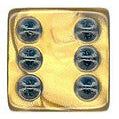 16mm Square Corner Pearlized Dice - Gold