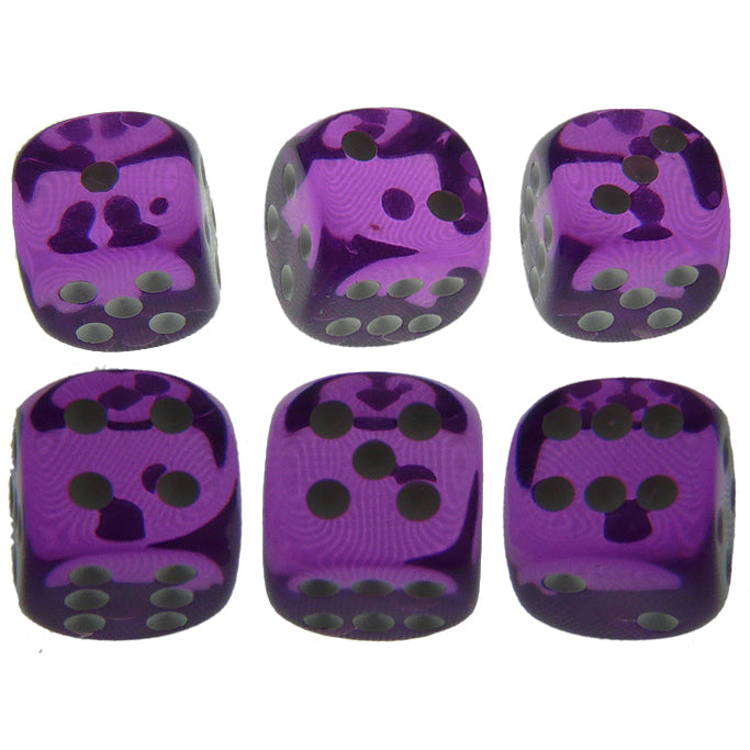 16mm Round Corner Translucent Dice - Light Purple