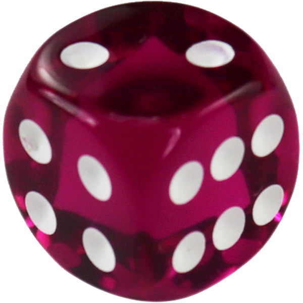 16mm Round Corner Translucent Dice - Magenta
