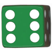 19mm Square Corner Dice - Green