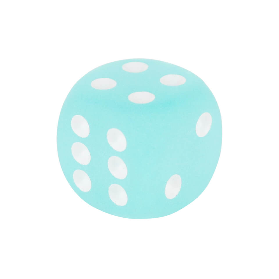 16mm Round Corner Dice - Teal With White Dots