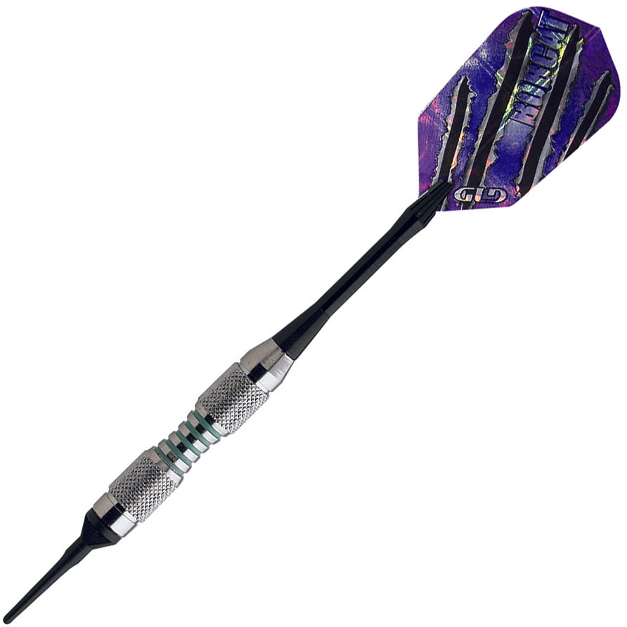 GLD Bobcat Soft Tip Darts - Silver & Teal 16gm
