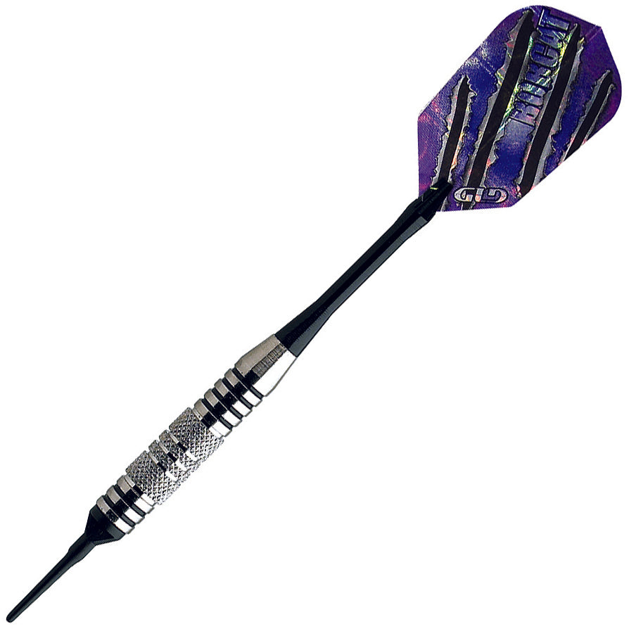 GLD Bobcat Soft Tip Darts - Silver & Black 16gm