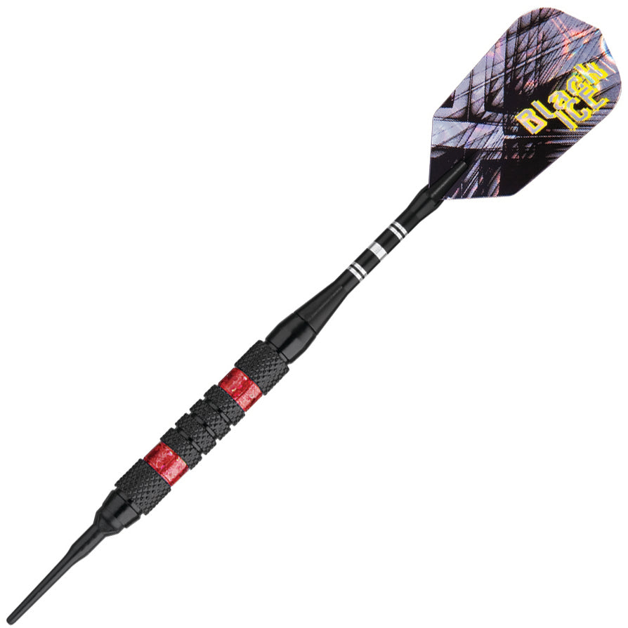 GLD Black Ice Soft Tip Darts - Black & Red 18gm