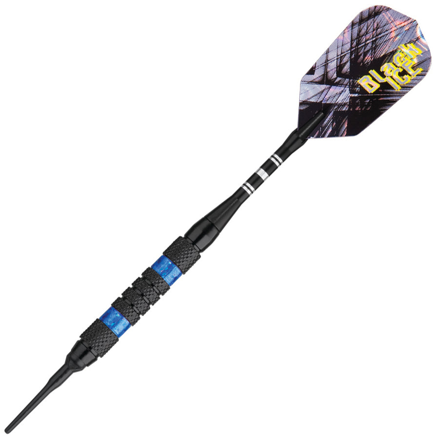 GLD Black Ice Soft Tip Darts - Black & Blue 18gm