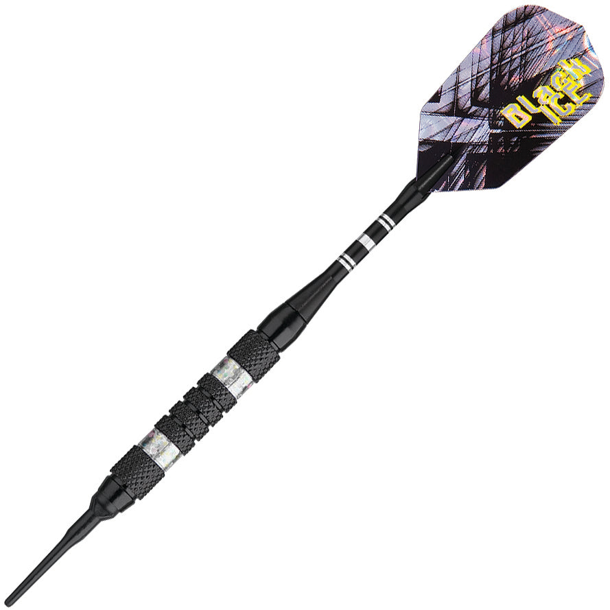 GLD Black Ice Soft Tip Darts - Black & Silver 18gm