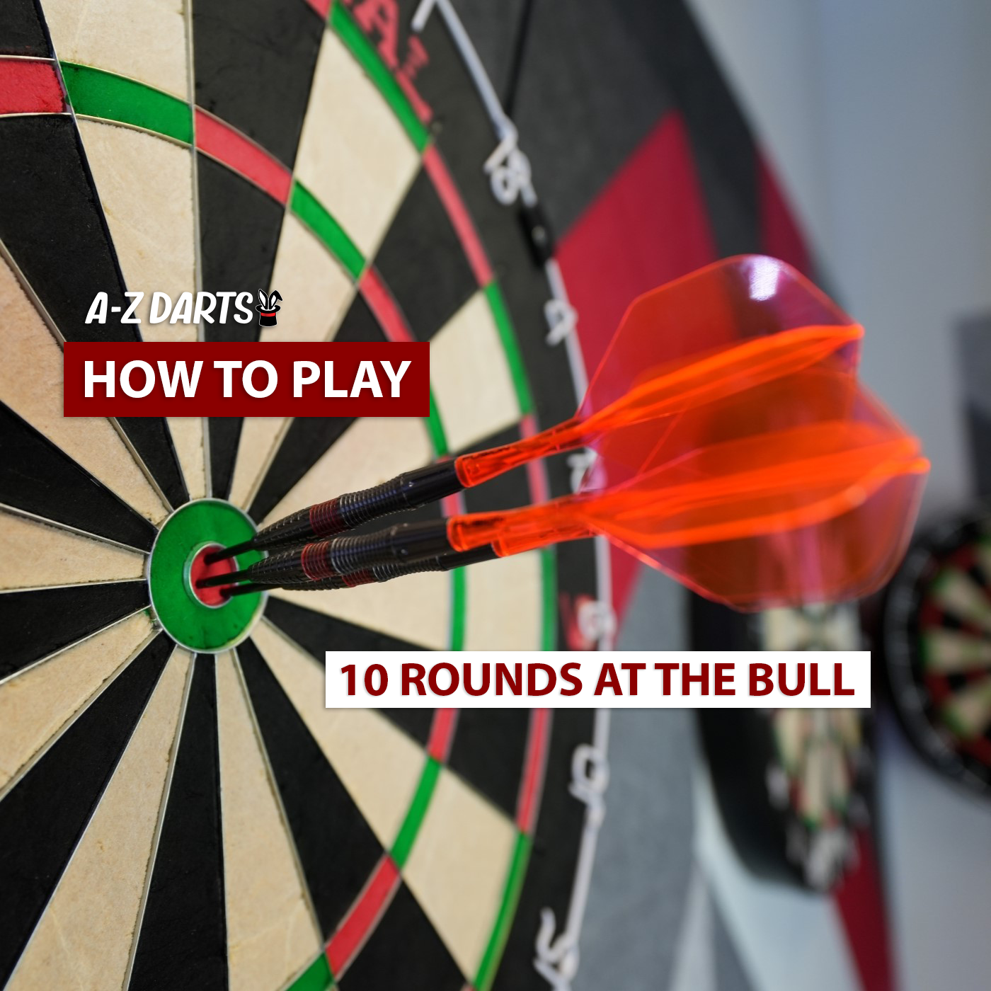 three darts in bullseye on steel tip dartboard