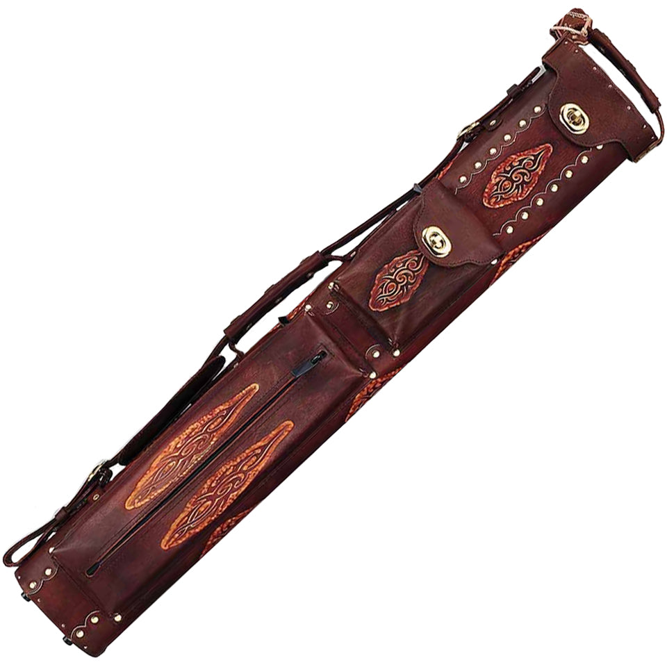 J&J 2B/4S Win Hand Tooled Leather Cue Case